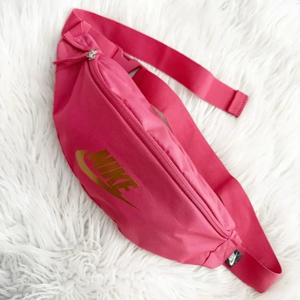 NIKE |‎ Waistbag Waistack Fanny Pack Belt Bag Pink Gold 2 Compartment | Large